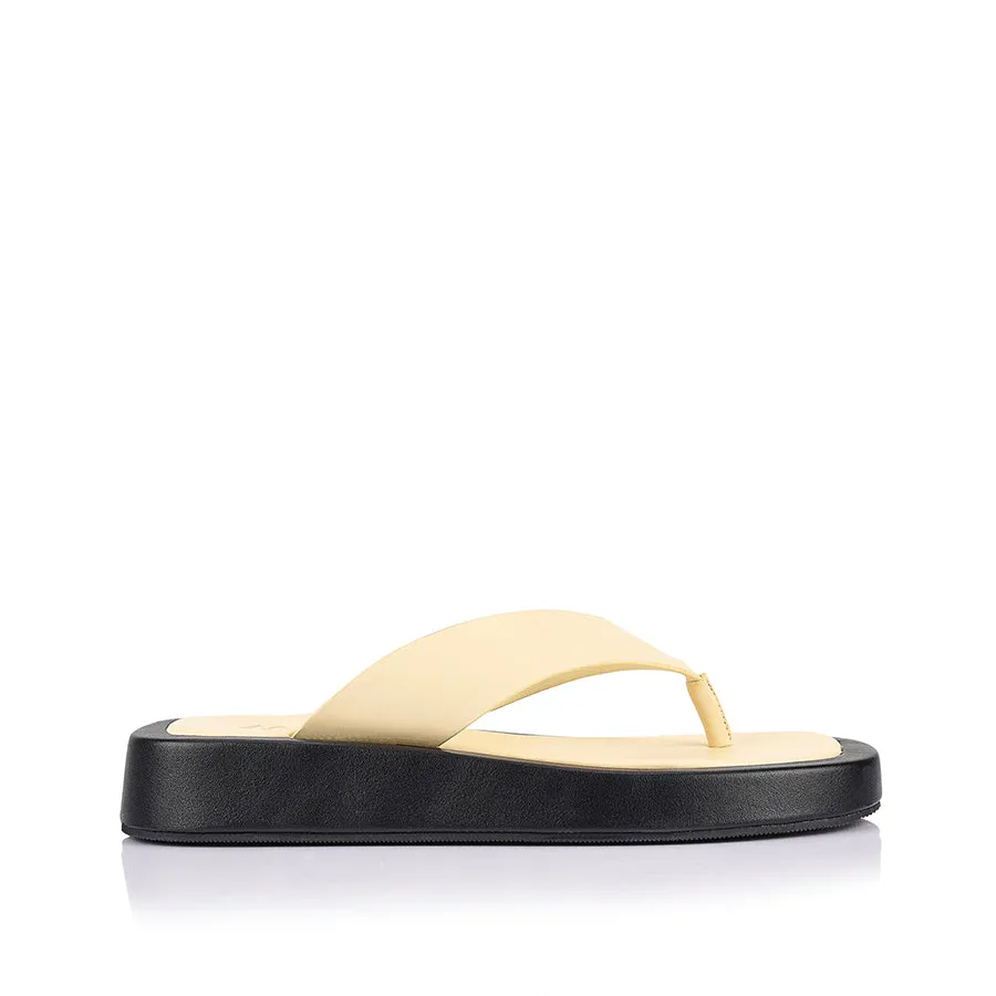 Bouncer II Flatform Thongs - Butter/Black Cheap Bulk Buy Flip Flops