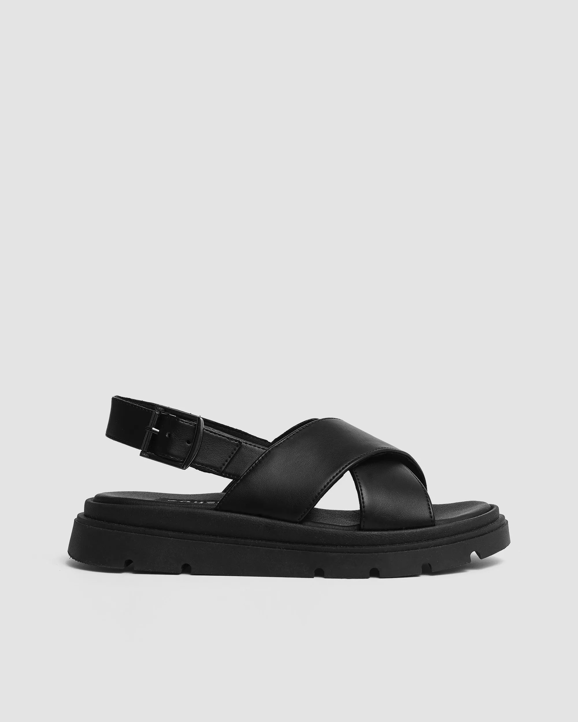 Glare Sandals Black made of vegan corn leather Suede Slip Ons Summer Slip On