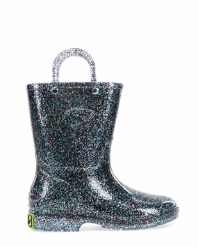 Kids Glitter Rain Boot - Multi Plus Size Knee Boots