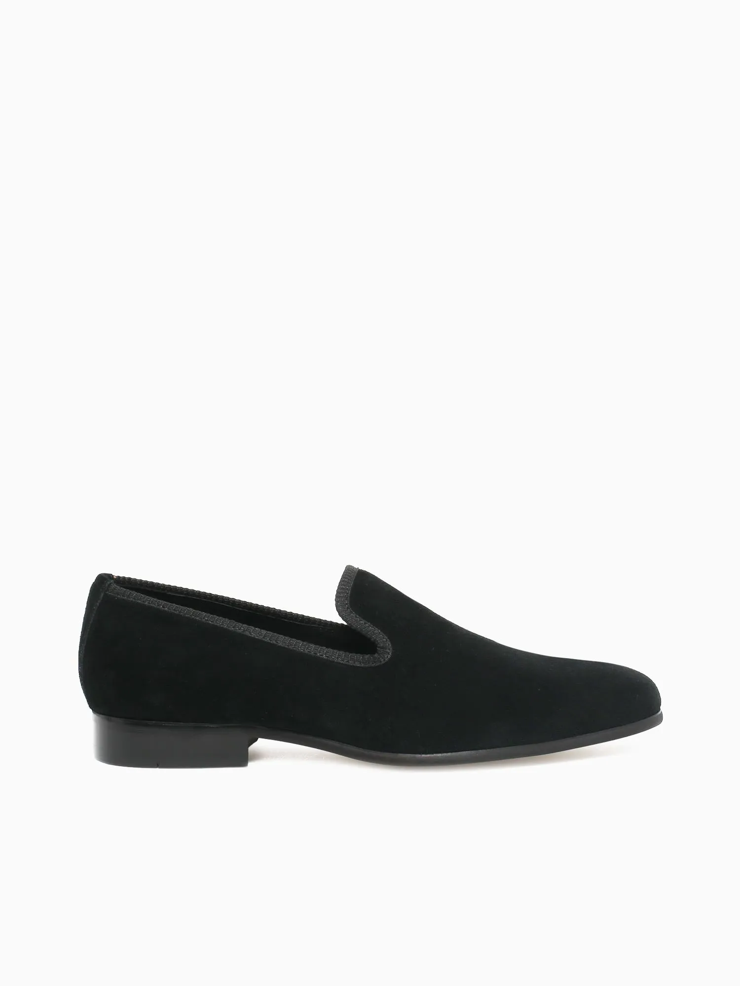 Square Toe Penny Loafers Chava Black Suede