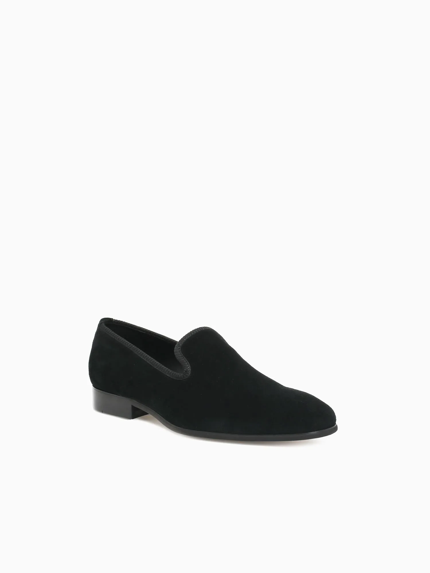 Chava Black Suede Raffia Loafers