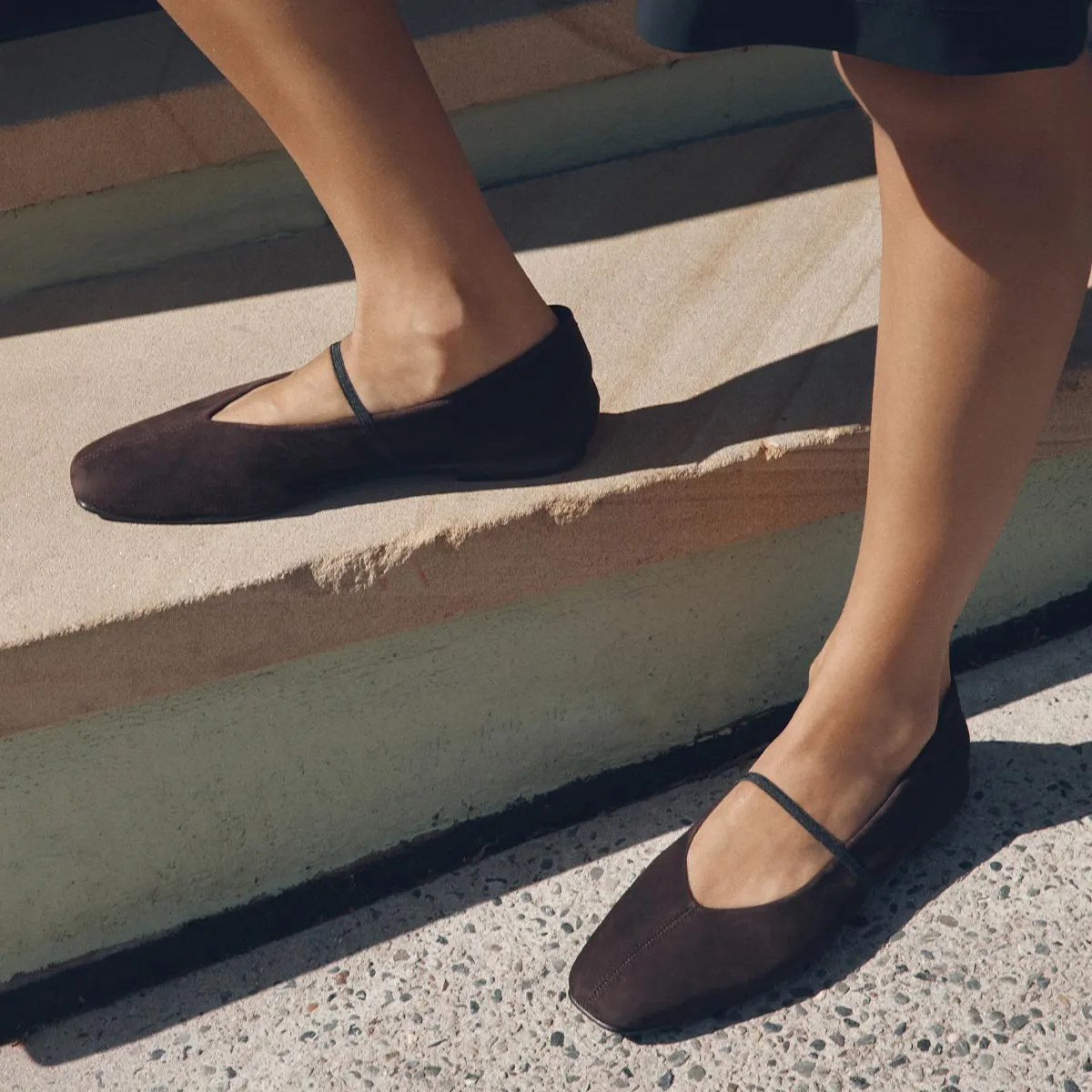 The Phoebe - Espresso Suede Flat Pointed Wedding Shoes