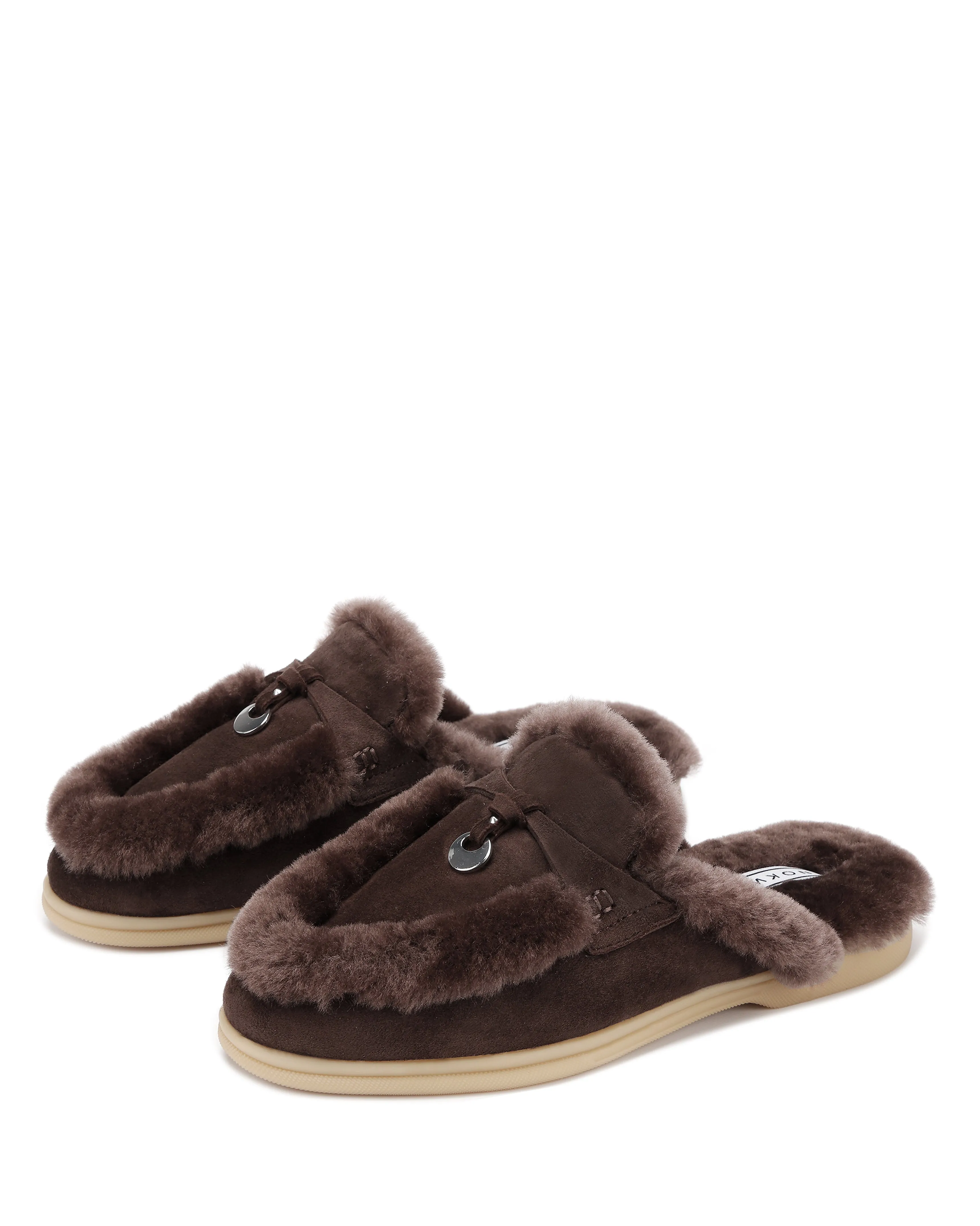 Fluffy Sneakers Jessie Fur Brown Suede