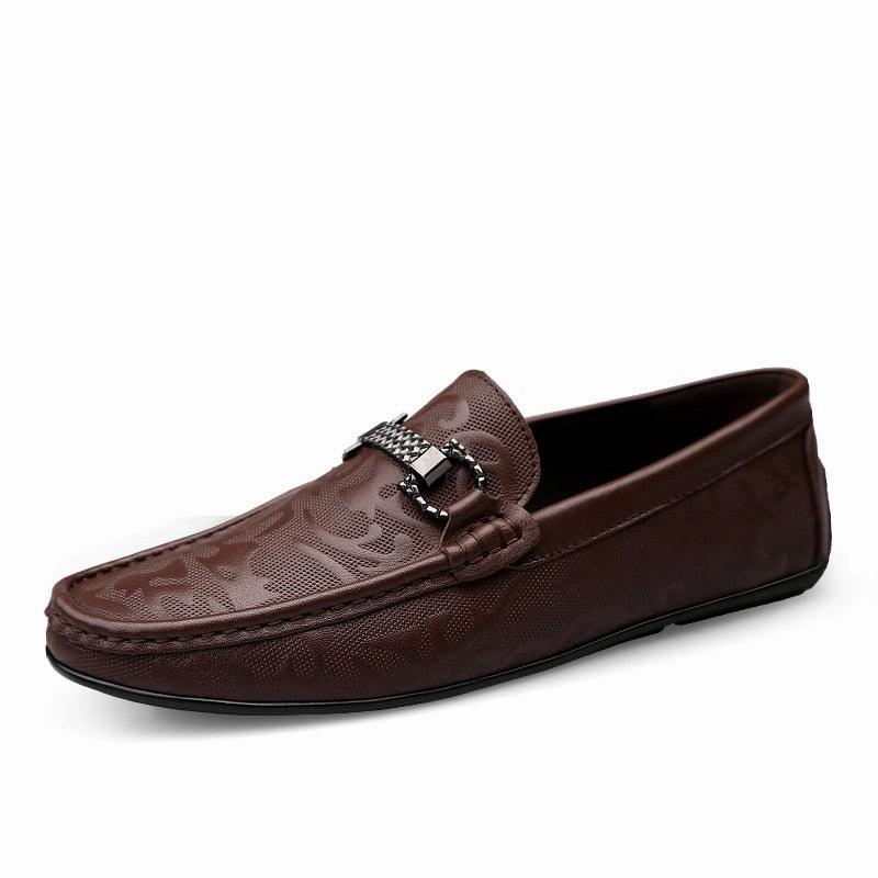 West Louis Designer Unique Pattern Leather Mocassins Fashion Loafers