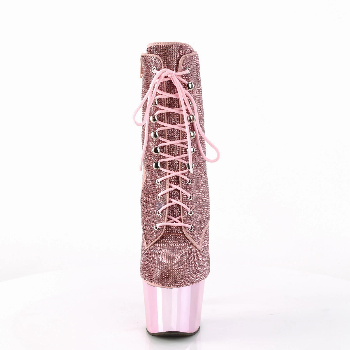 7 Inch Heel ADORE-1020CHRS Baby Pink Rhinestone Boys Dress Boots