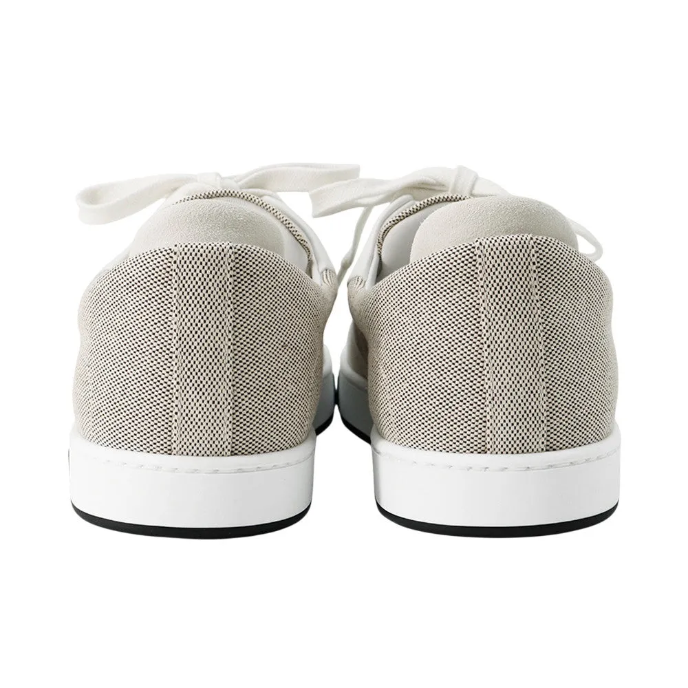 Shoes & Sneakers HERMES Sneakers Kid Plus Noir/White Toile H Calf Leather Chvre Velour Size 38