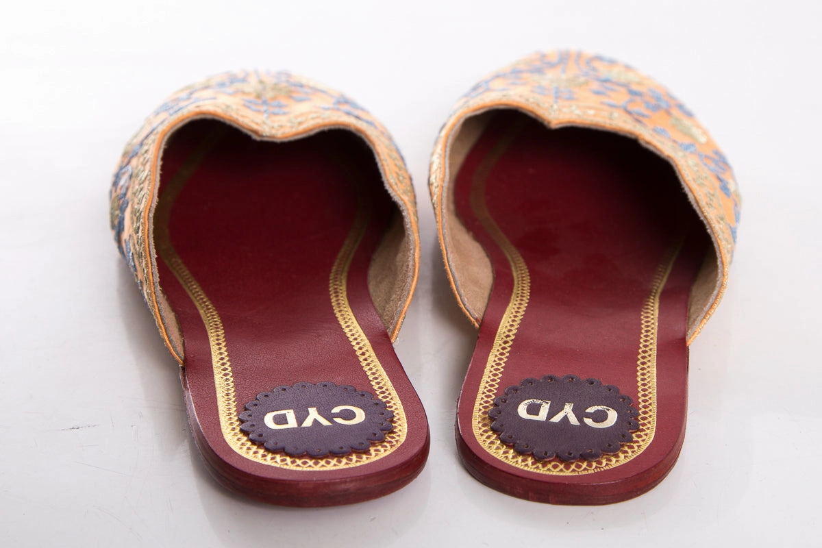 Loewe Loafers Cydney Mandel Peach Embroidered Loafers SZ 6