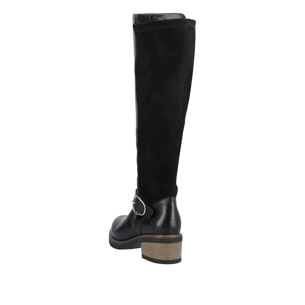 Remonte by Rieker Women's Aida Tall Boot - Black Thigh High High Heel Boots