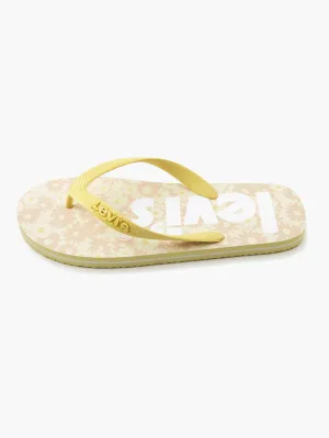 Slip On Dupes Men's Yellow Floral Printed Slides
