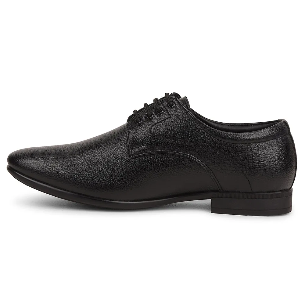 Fortune Black Formal Lacing Derby Shoes For Men UVL-131 By Liberty Formal Comfortable Low Heel Dress Shoes For Wedding