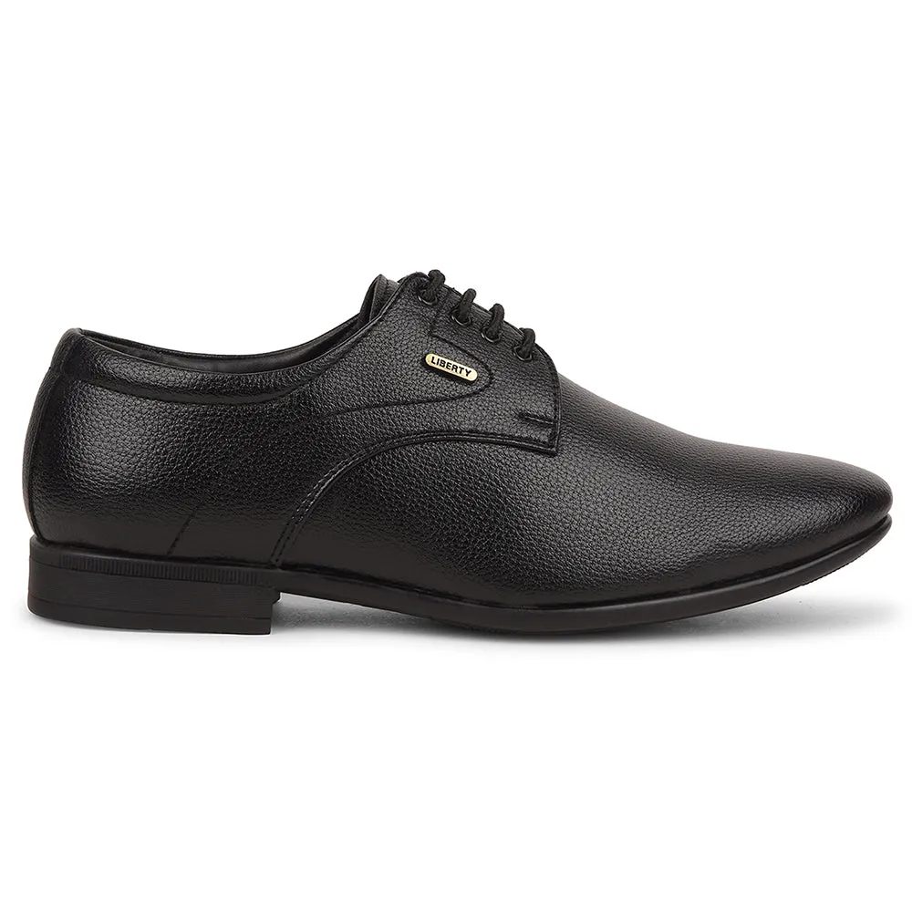 Fortune Black Formal Lacing Derby Shoes For Men UVL-131 By Liberty Dress Shoes Clipart