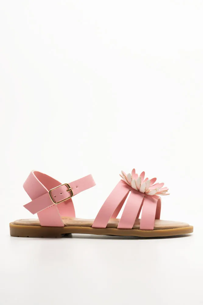 Wide Trainer Shoes Daisy Trim Sandals Pink