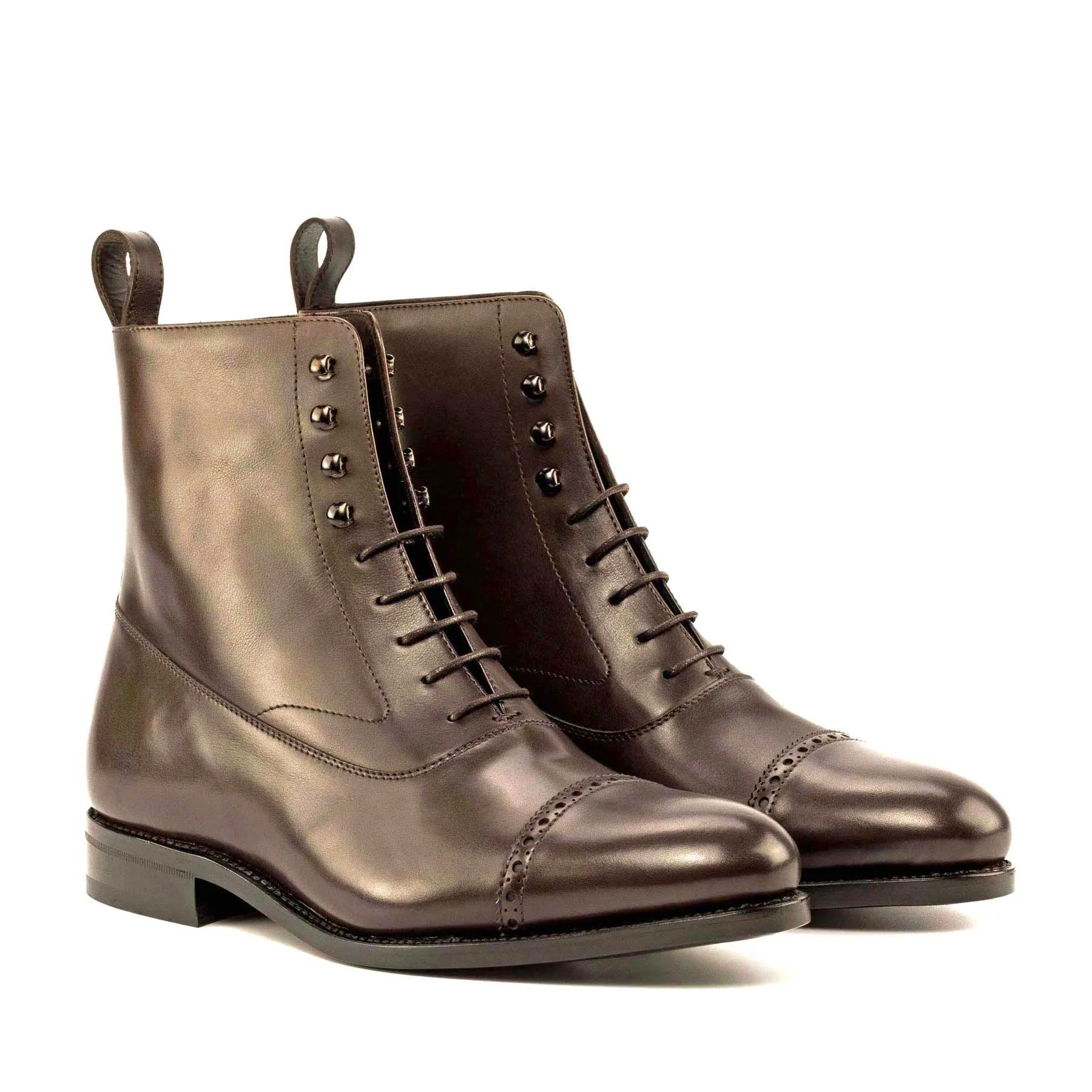 Dark Brown Calf Leather Balmoral Boot 