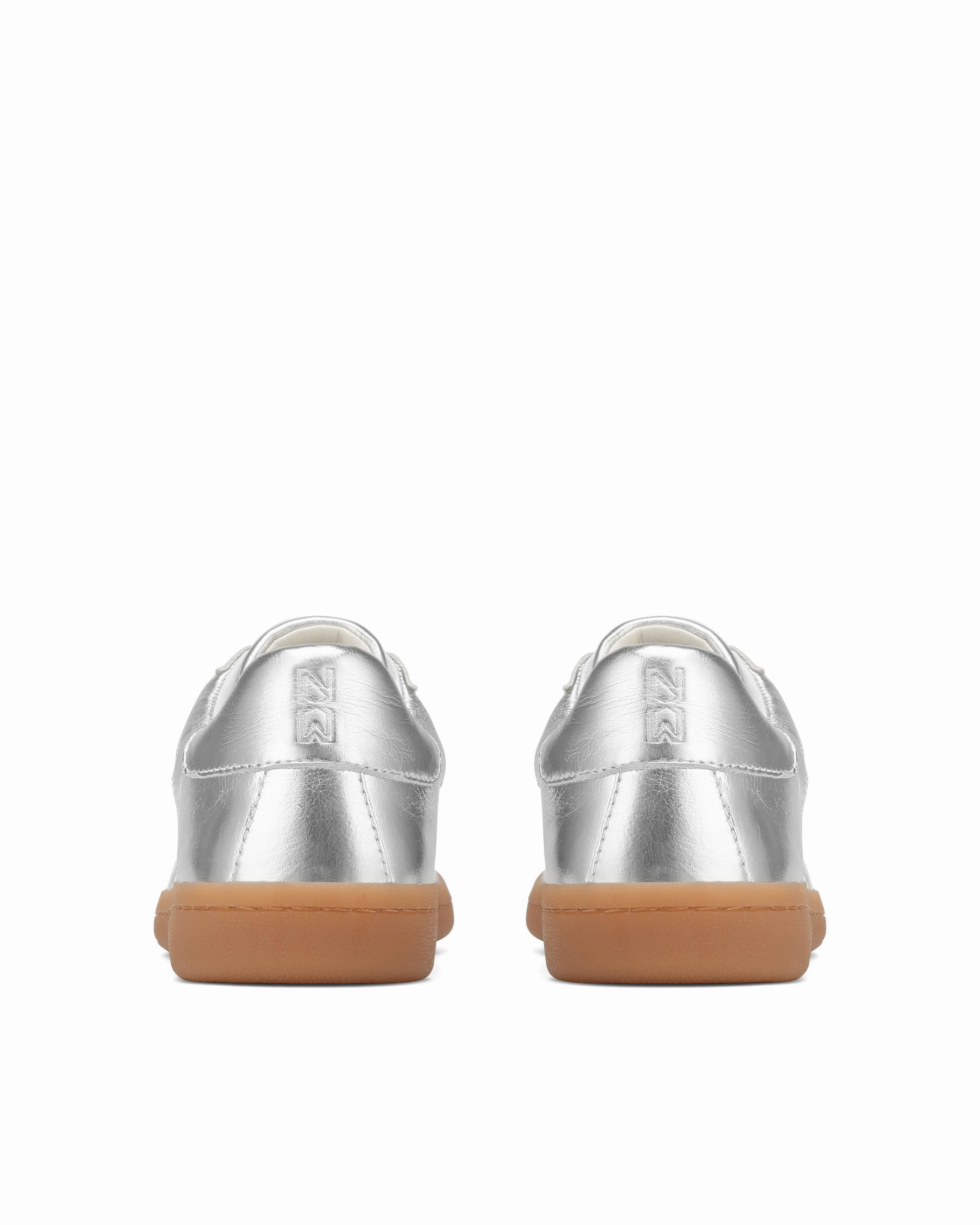 Prada Downtown Sneakers Dasha Silver Crinkle Leather