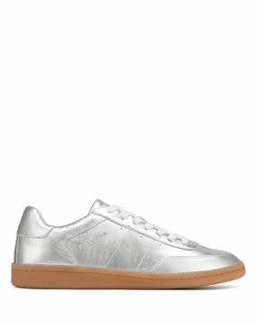 Slippers That Look Like Sneakers Dasha Silver Crinkle Leather