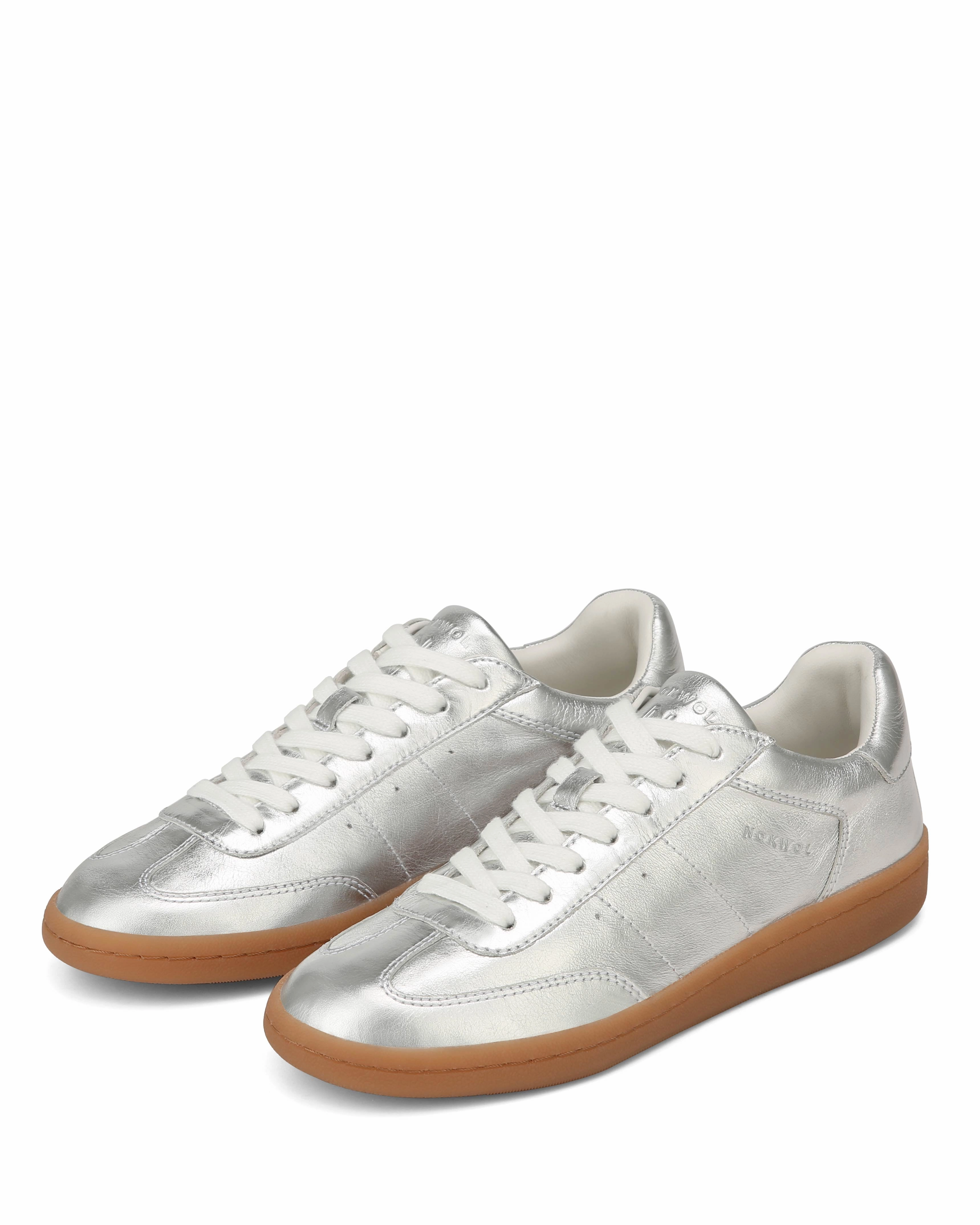 Derek Rose Sneakers Dasha Silver Crinkle Leather