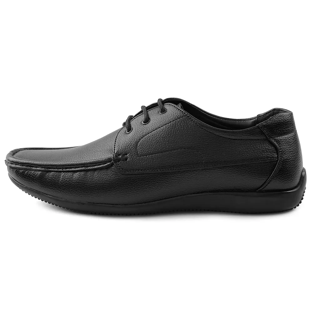 Fortune Black Lacing Formal Derby Shoes For Men HML-6E By Liberty Tactical Dress Shoes