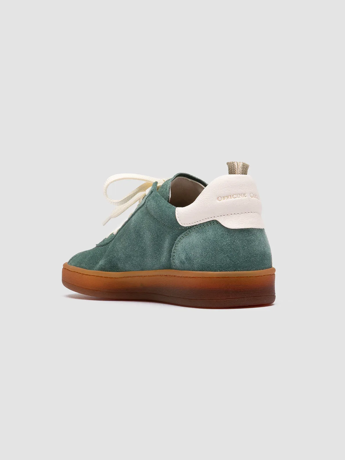 DESTINY 101 - Green Leather and Suede Low Top Sneakers Sneakers And Tights