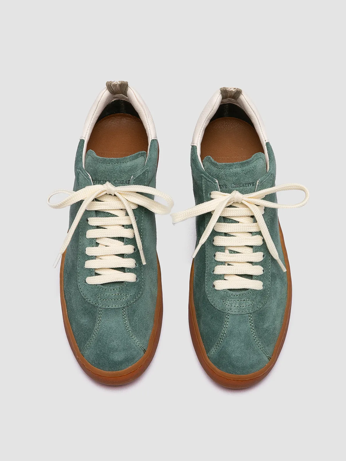 DESTINY 101 - Green Leather and Suede Low Top Sneakers Shop Slip On Sneakers On Sale