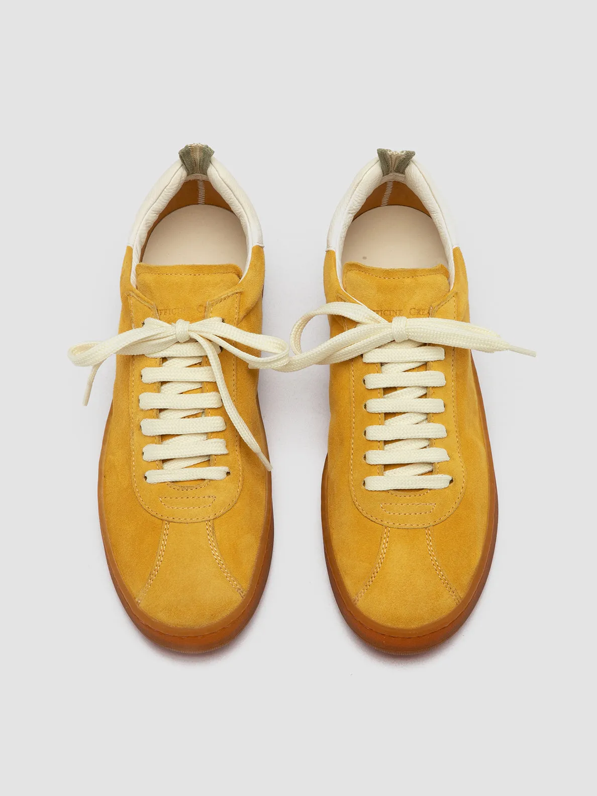 DESTINY 101 - Yellow Leather and Suede Low Top Sneakers Fcs Sneakers