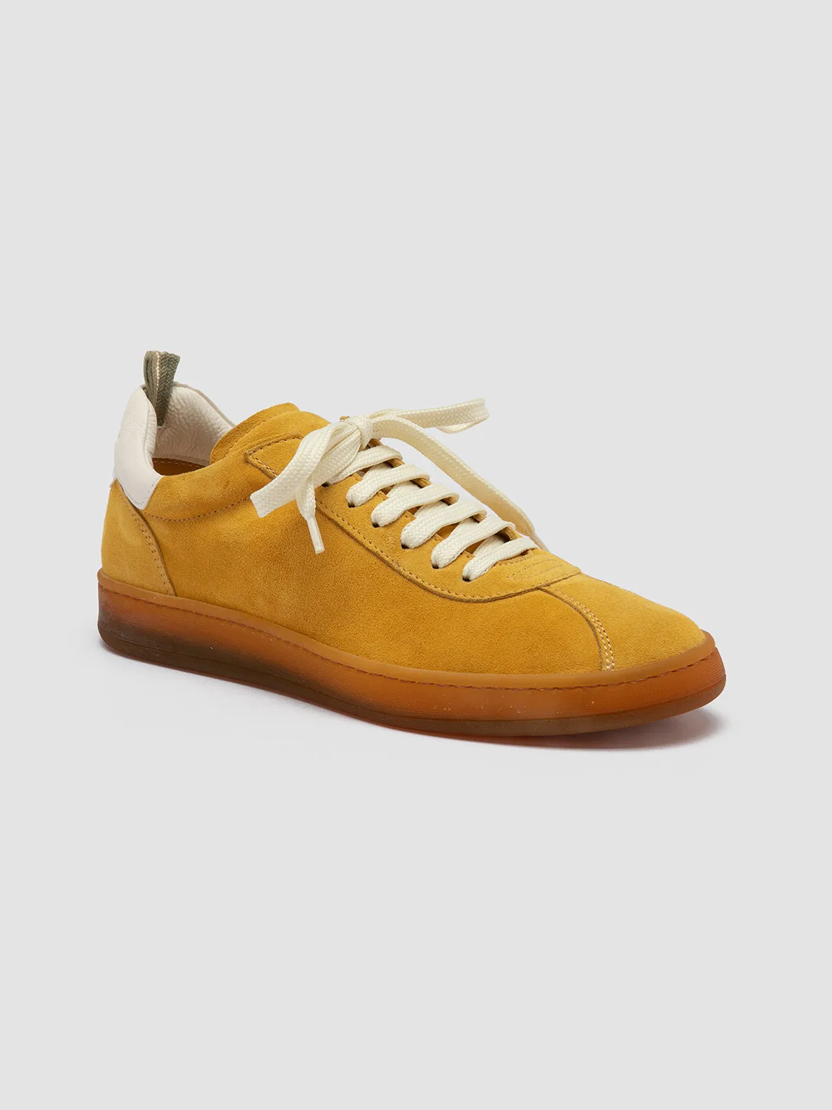 DESTINY 101 - Yellow Leather and Suede Low Top Sneakers Cycling Sneakers