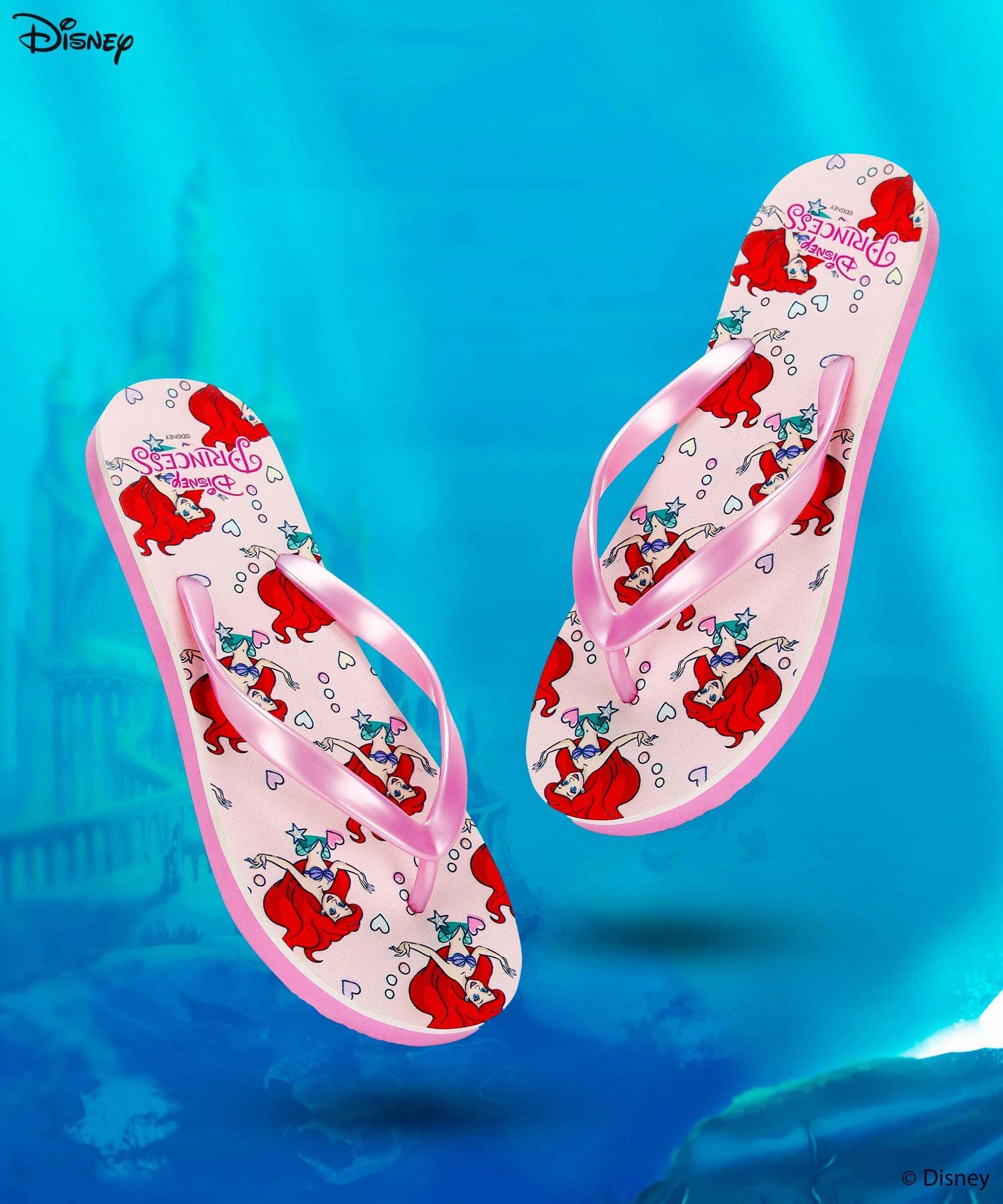 Disney Ariel HWDK3739L Women's Slippers | Stylish Comfortable Slippers with Cushioned Footbed for Comfort Fit | Perfect for Everyday Use I Pink Slip On Shoes For Airport