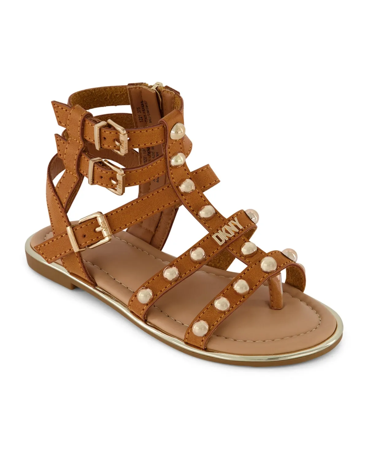 Dkny Big Girls Studded Sandals - Cognac Best Sandals For Plantar Fasciitis