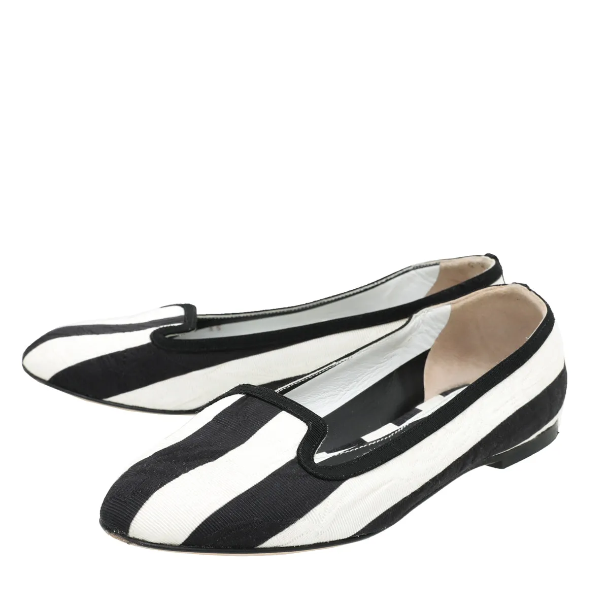Dolce & Gabbana Bicolor Striped Ballerina Flats 35 Bethany Flat Shoes