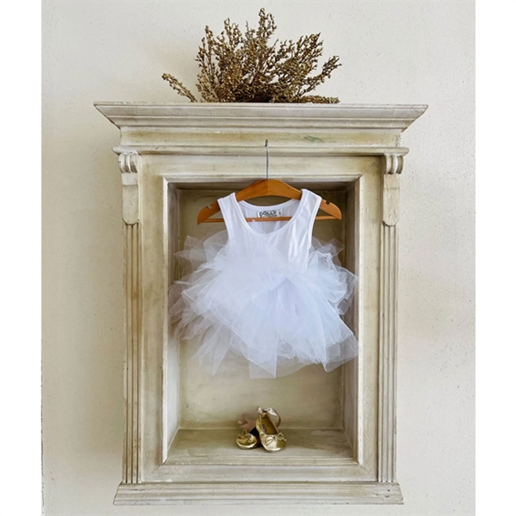 Dolly by Le Petit Tom Ballerina Gold D'orsay Shoes Flats