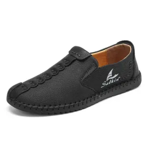 Leather Slip On Slippers Drake Slip-On Leather Shoes