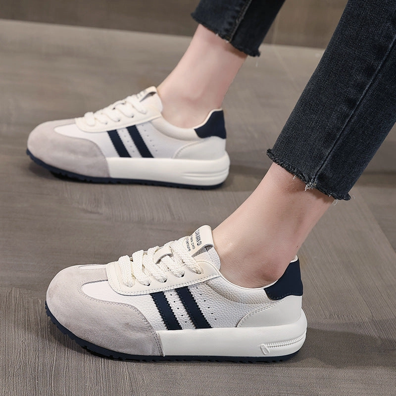 Women's Fashion Breathable Leather Training Casual Sneakers Cross Training Shoes Decathlon