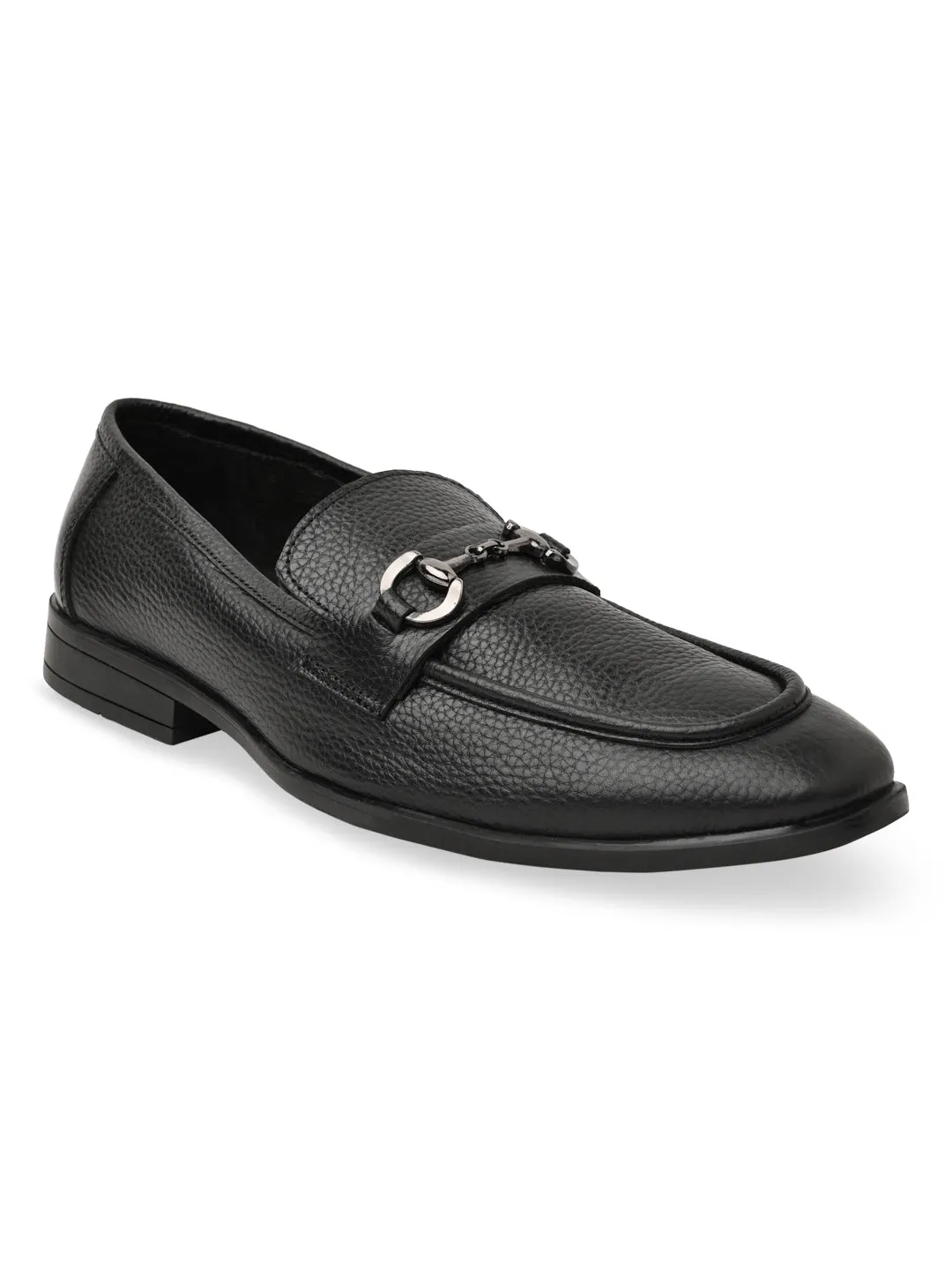 Regal Black Men Leather Buckled Formal Slip Ons Slip On Leisure Shoes