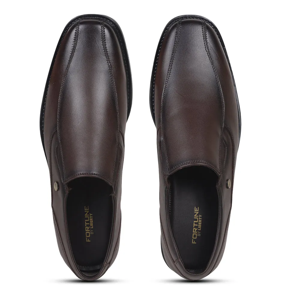 Fortune By Liberty Men ECO-02E Brown Formal Non Lacing Shoes Pink Low Heel Dress Shoes