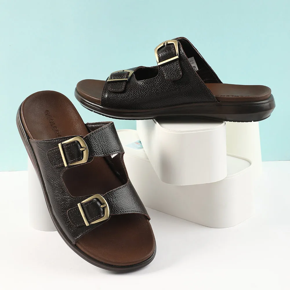 Healers Brown Casual Sandal For Men MDL-11E By Liberty Sandals Most Comfortable