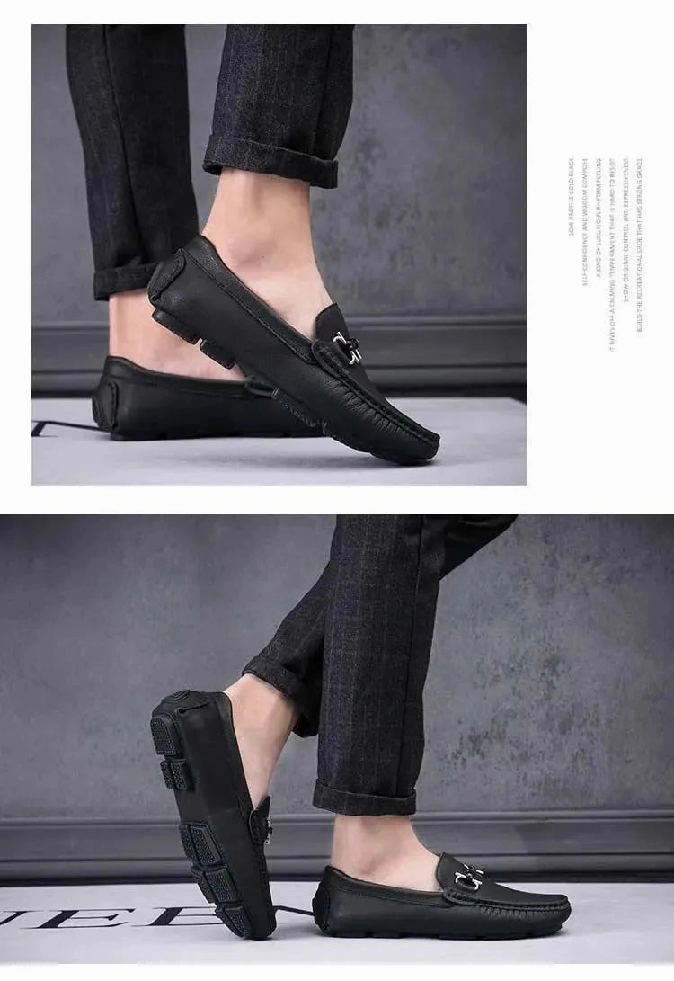 Casual Leather Driving Shoes For Men Mexican Loafers
