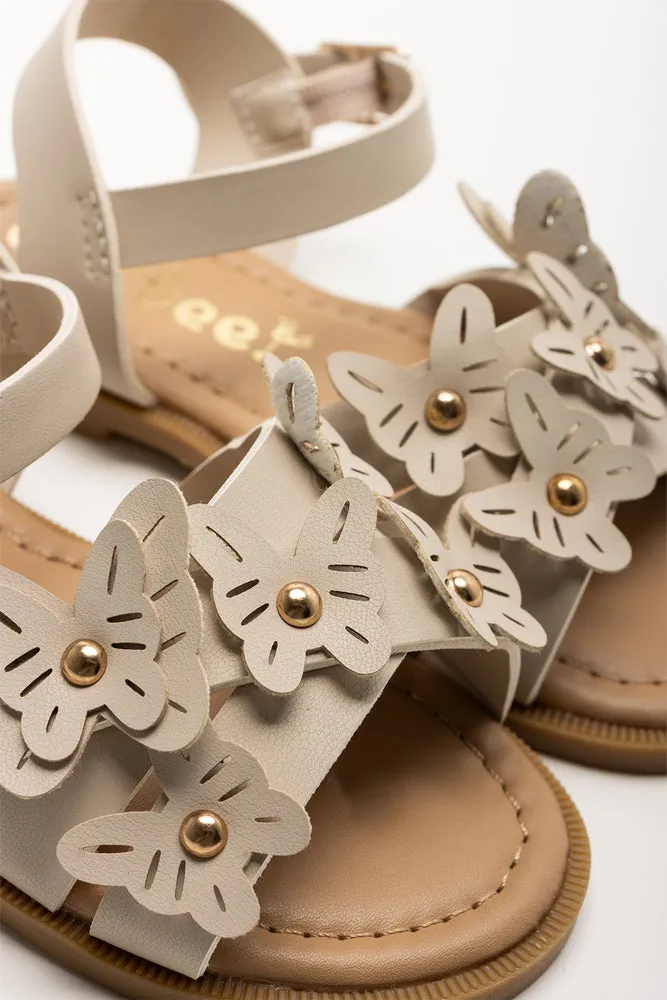 High Ankle Training Shoes Butterfly Trim Sandals Natural