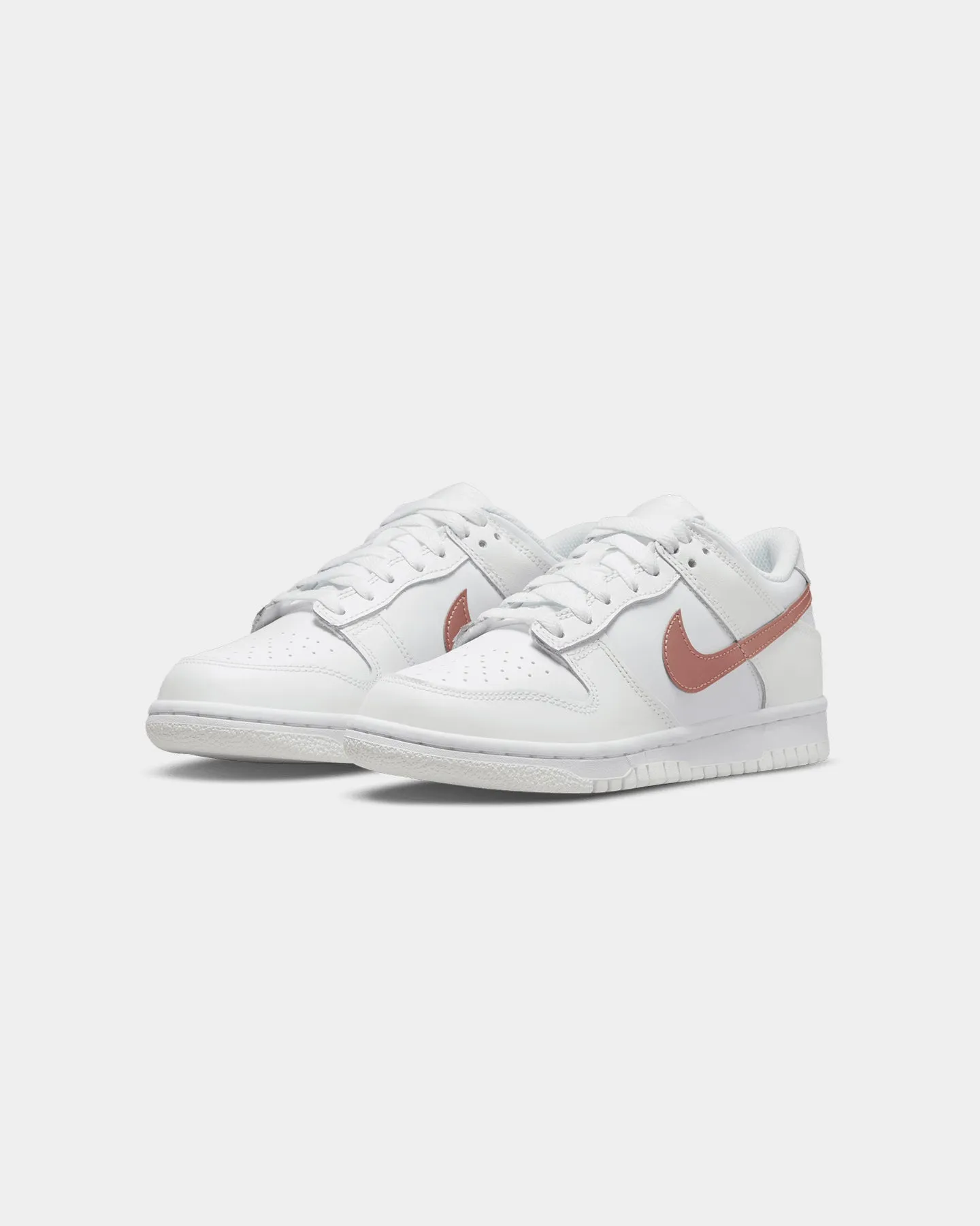 Nike Kids' Nike Dunk Low "White Pink" White/Metallic Red Supination Nike Shoes