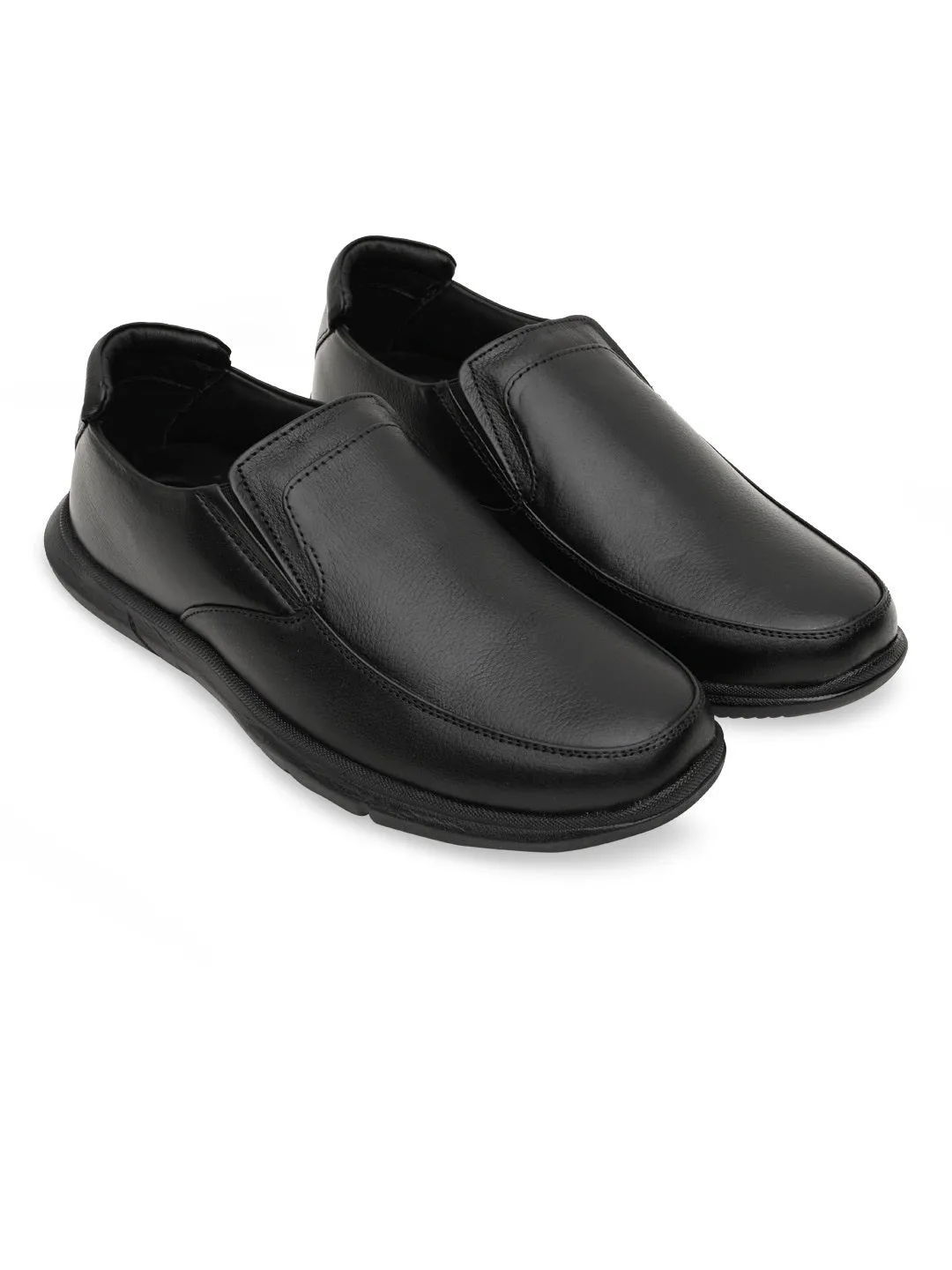 Regal Black Men Comfort Leather Slip Ons Black Canvas Slip Ons