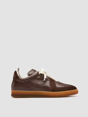 MILITIA 102 - Dark Brown Leather and Suede Sneakers Top Luxury Sneakers
