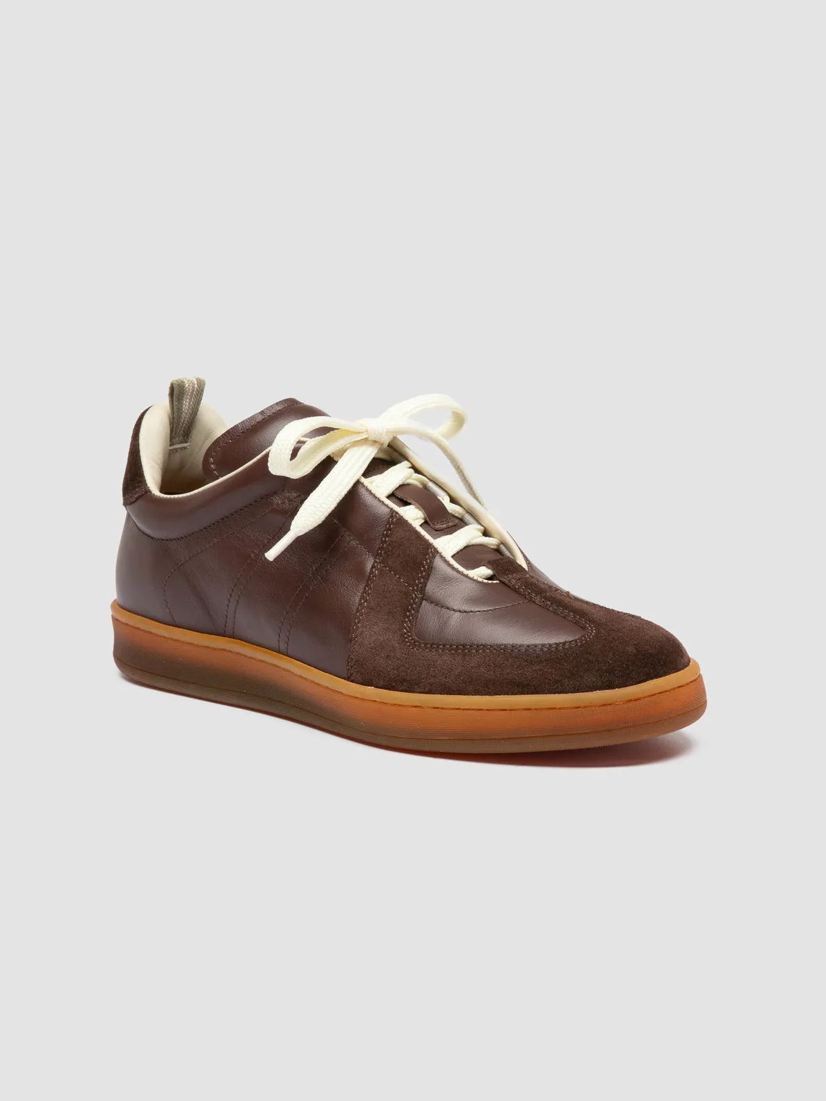 Best Office Sneakers MILITIA 102 - Dark Brown Leather and Suede Sneakers