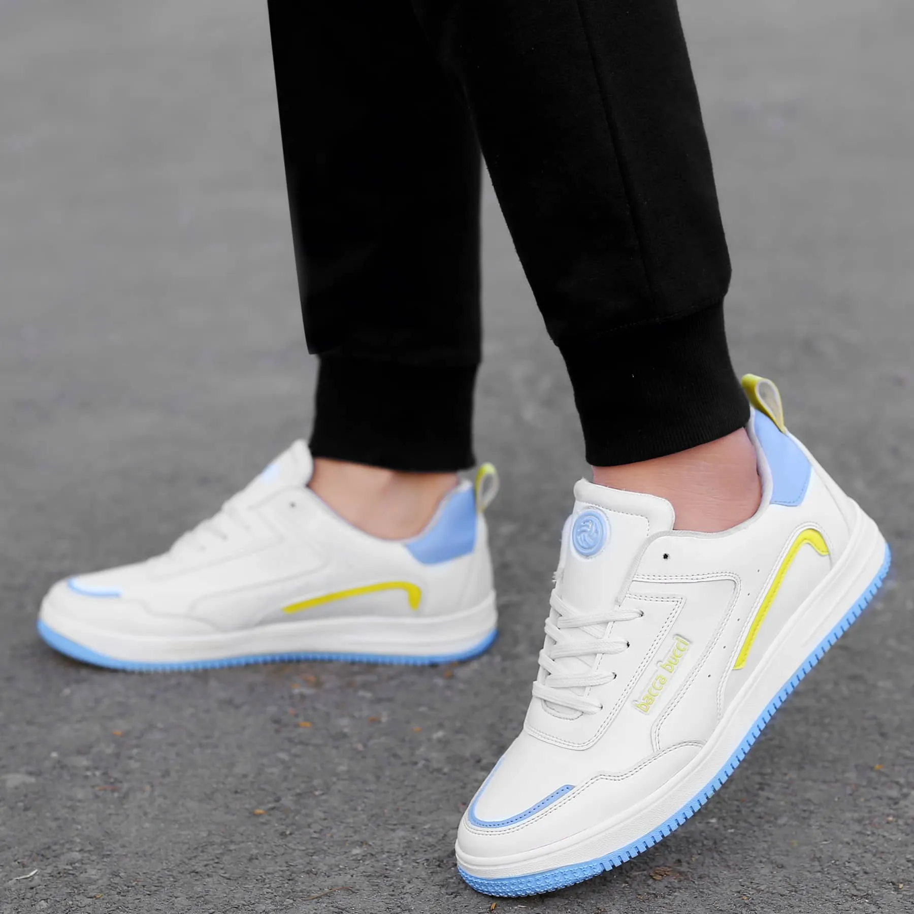 Bacca Bucci Polar White Leather Platform Sneakers