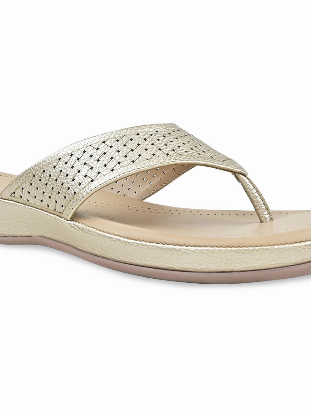 Rocia By Regal Gold Women Laser Cut Flats Comfortable Bridal Shoes Flats