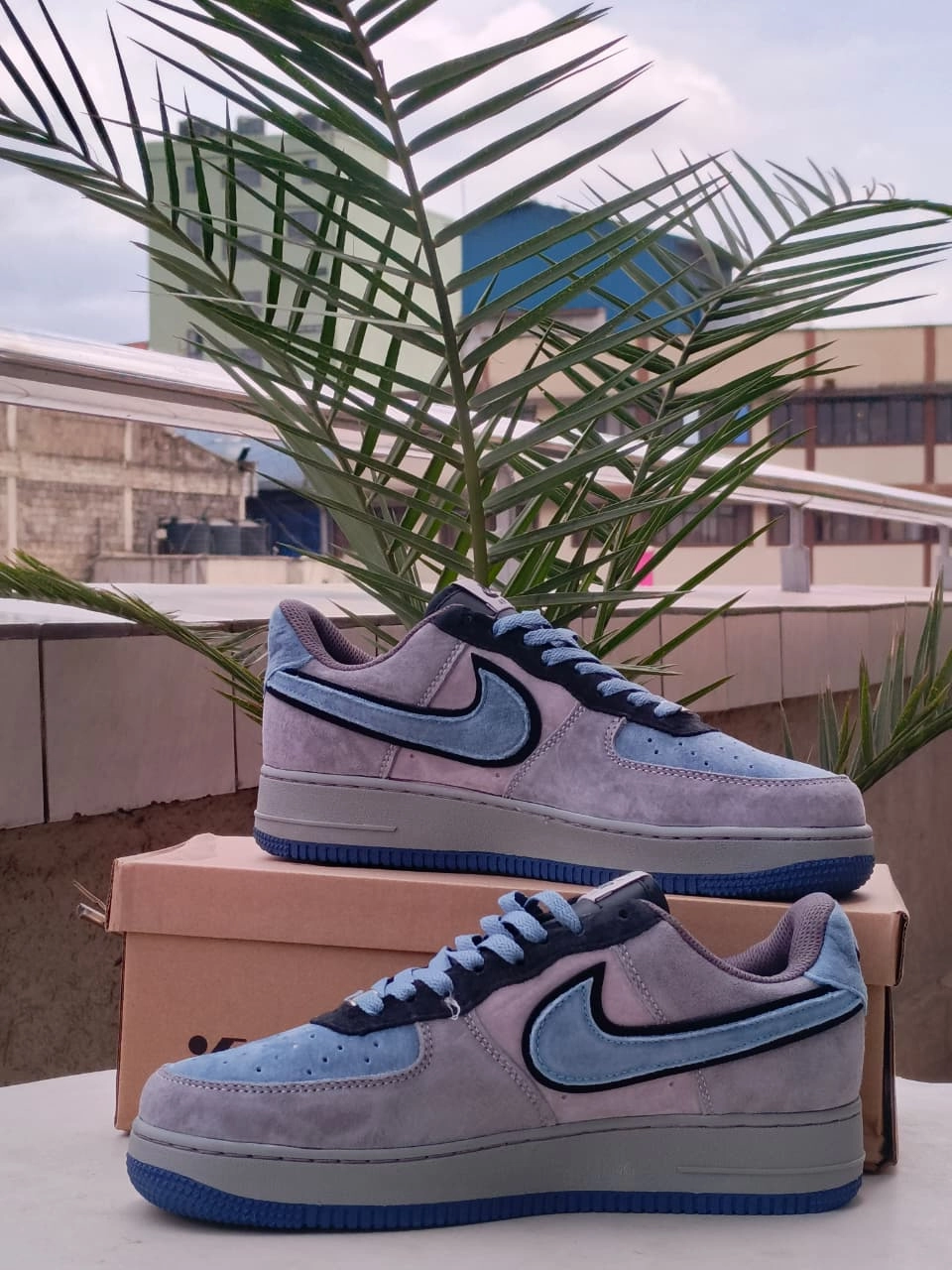 Nike Air Force 1 Low Suede  Grey/Blue Edition Ecco Golf Sneakers