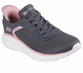 SLIP-INS: BOBS SPORT SQUAD CHAOS - STROKE OF LUCK - GRAY Big Kid Shoes For Flat Feet