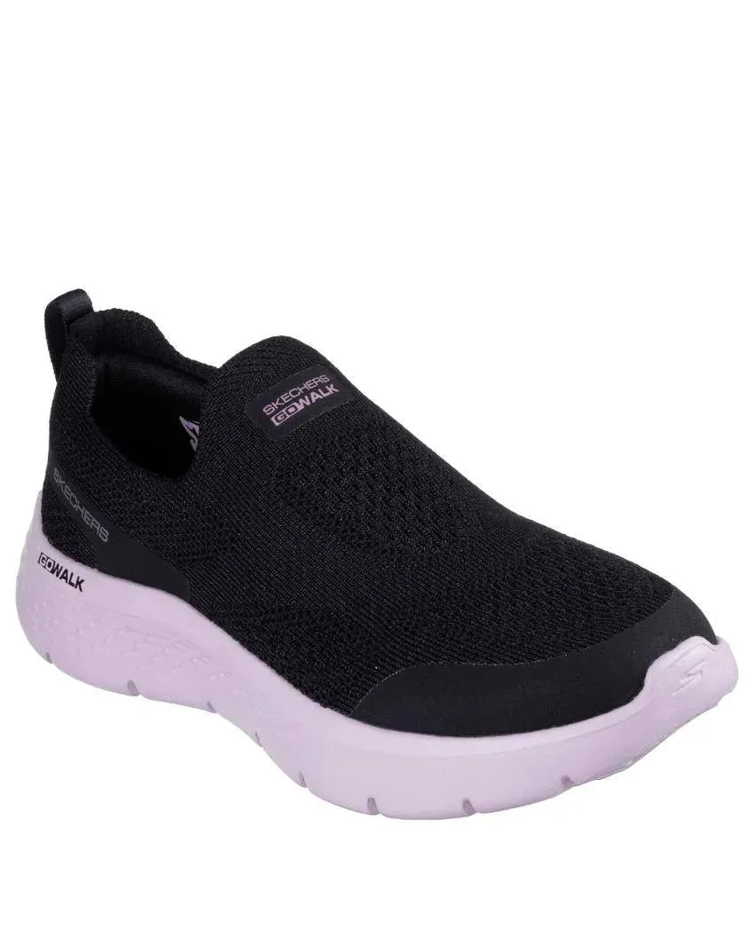 Flat Shoes With Square Toe GO WALK FLEX - TALLI - BLACK MAUVE