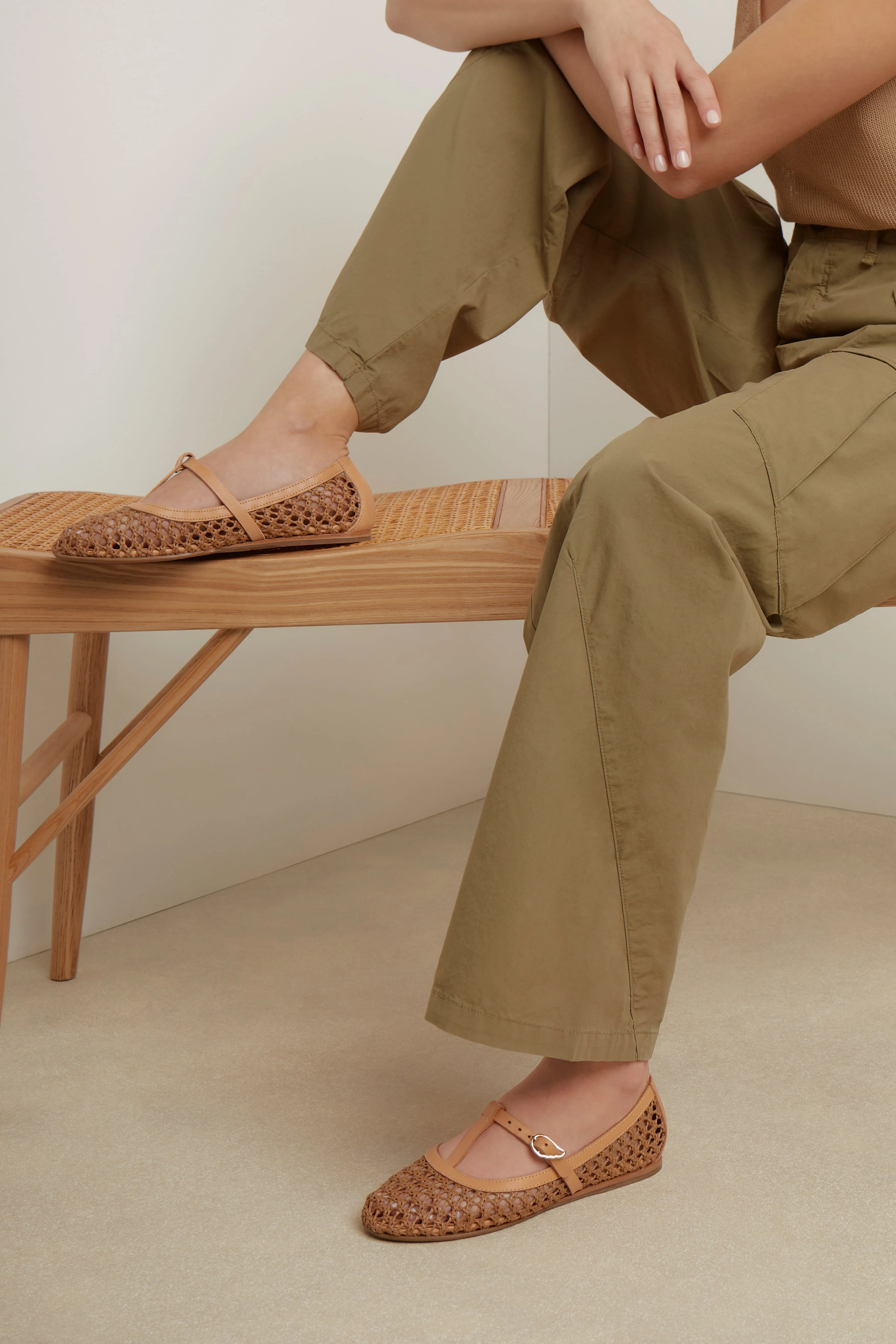 Aerati Ballet Flat Brown Wide Size Sandals