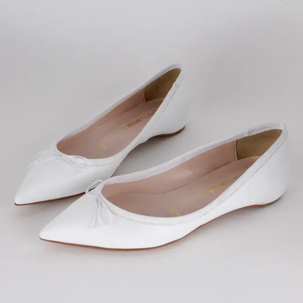 *UK size 2 - SORBET - white, 1.5cm heels Royale Flat Shoes