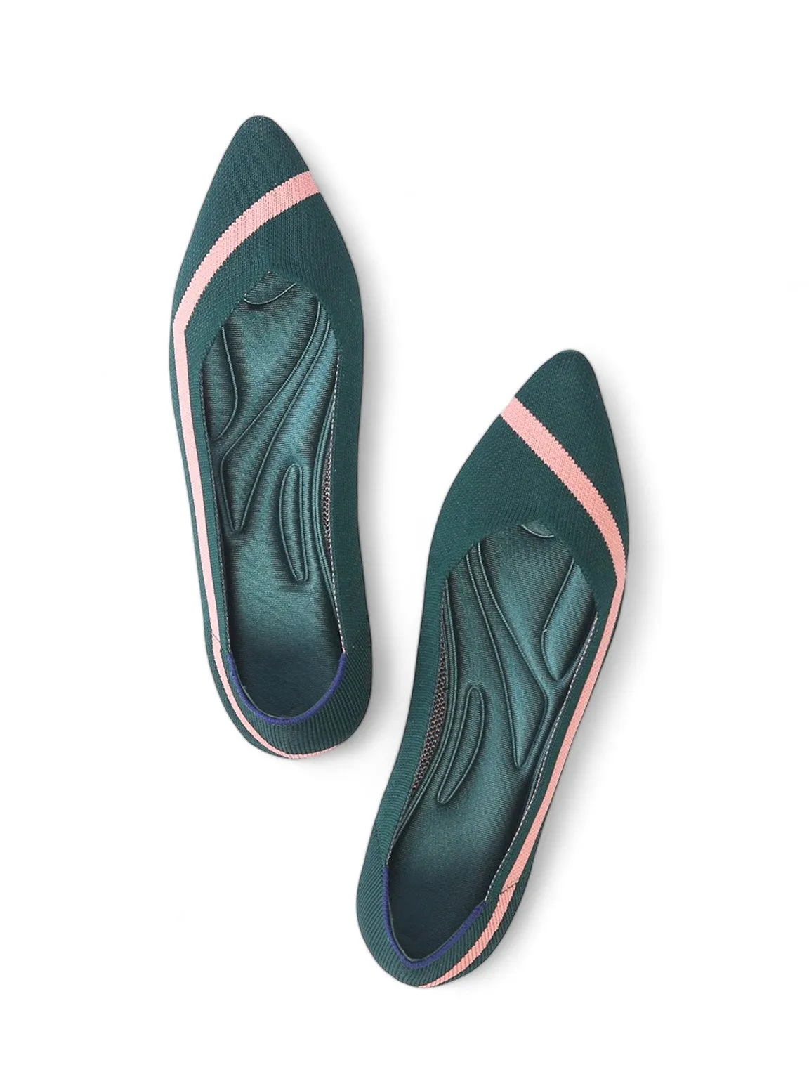 Stripe Rainbow Ballerina Flats Walking Shoes For Feet