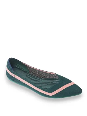 Stripe Rainbow Ballerina Flats Flat Shoes With Small Heel
