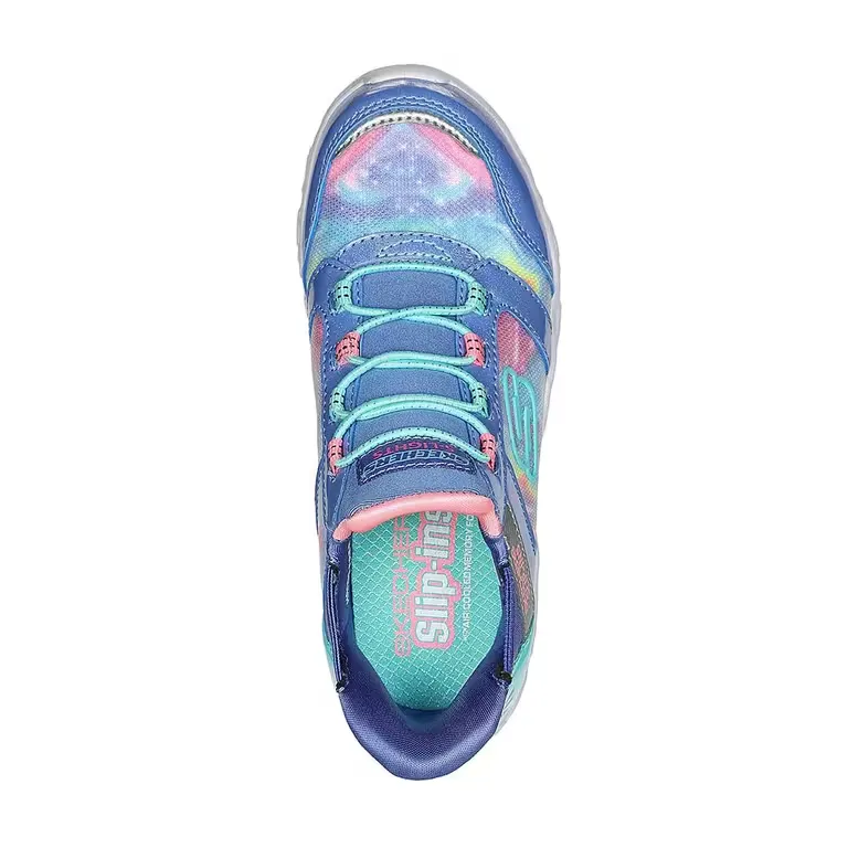 Skechers Galaxy Lights - Tie-Dye Takeoff 303707L-BLMT Girls Blue Shoes KHD2657 Air Zoom Running Shoes